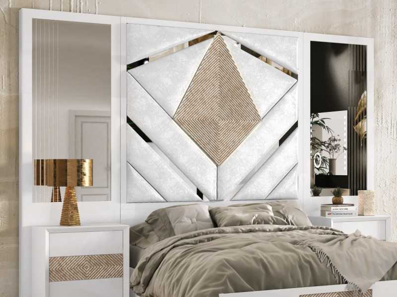 XXL upholstered and lacquered headboard with a modern design - GINETTE
