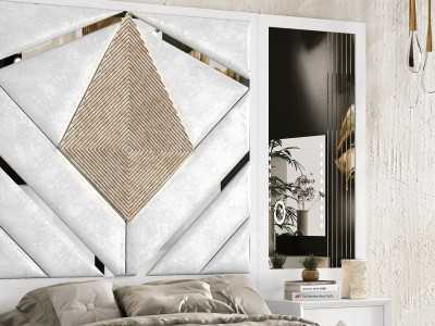 XXL upholstered and lacquered headboard with a modern design - GINETTE