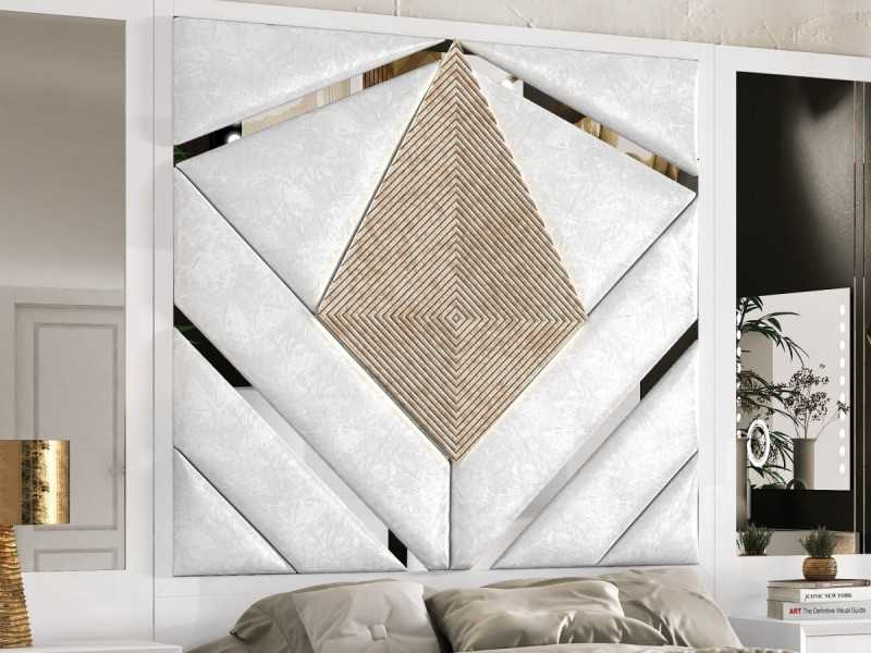 XXL upholstered and lacquered headboard with a modern design - GINETTE