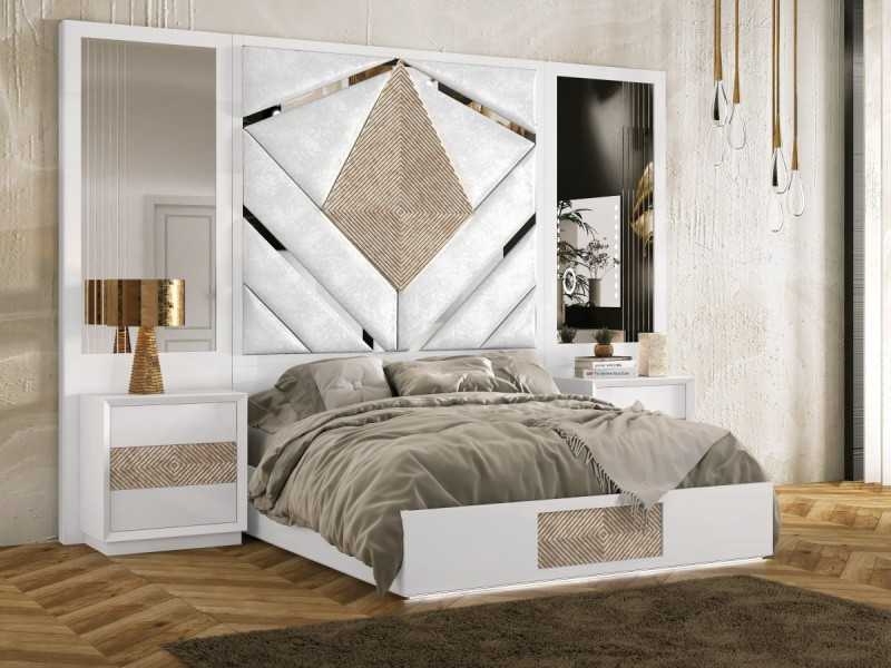 XXL upholstered and lacquered headboard with a modern design - GINETTE