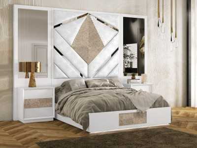 XXL upholstered and lacquered headboard with a modern design - GINETTE