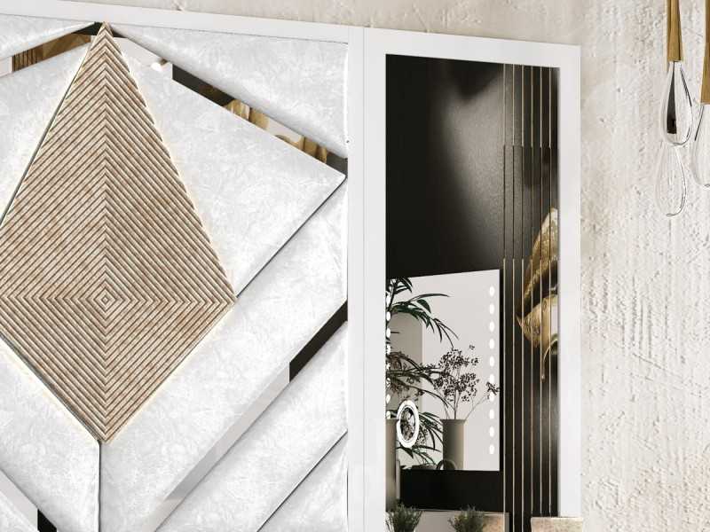 XXL upholstered and lacquered headboard with a modern design - GINETTE