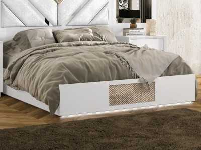 Lit complet avec tête de lit XXL tapissé et laquée au design moderne - GINETTE