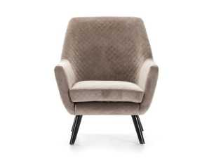 Fauteuil design tapissé de velours beige - AALST BEIGE 2