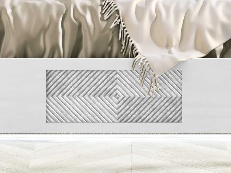 Complete bed with XXL upholstered and lacquered headboard in a modern design - GINETTE ROSE