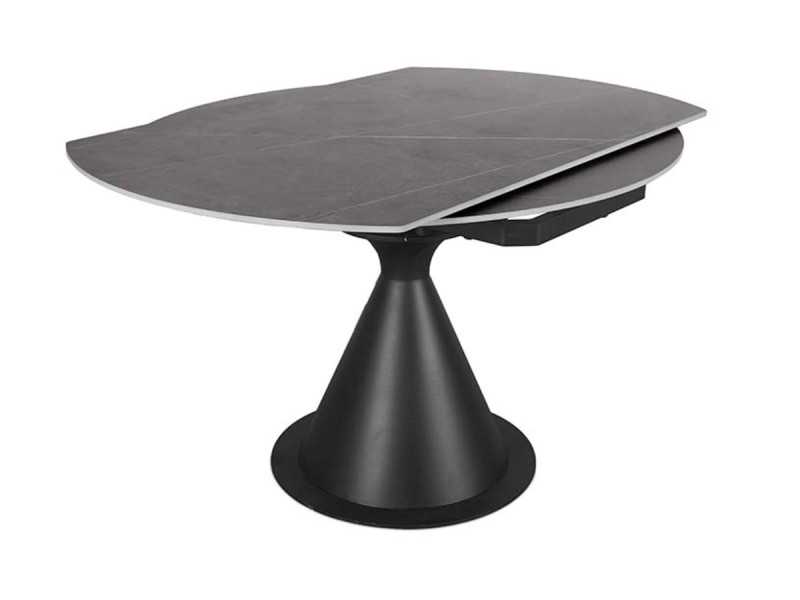 Table à manger ronde extensible avec plateau en céramique - FACILE NOIR