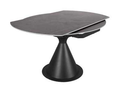 Table à manger ronde extensible avec plateau en céramique - FACILE NOIR