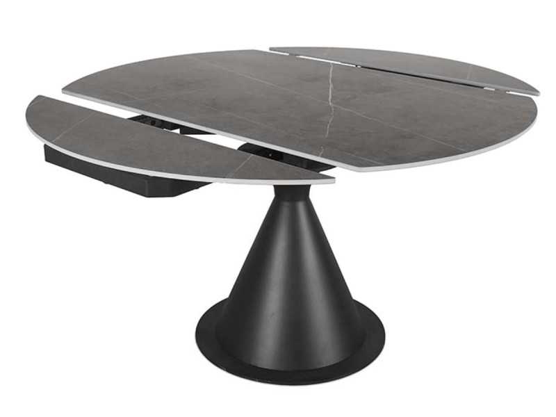Round extendable dining table with ceramic top -FACILE NOIR