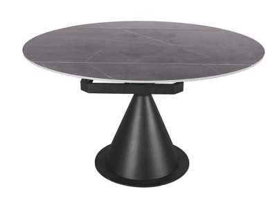 Round extendable dining table with ceramic top -FACILE NOIR