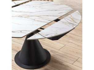 Round extendable dining table with ceramic top -FACILE BLANC 2