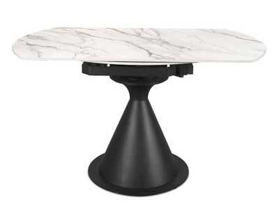 Table à manger ronde extensible avec plateau en céramique - FACILE BLANC