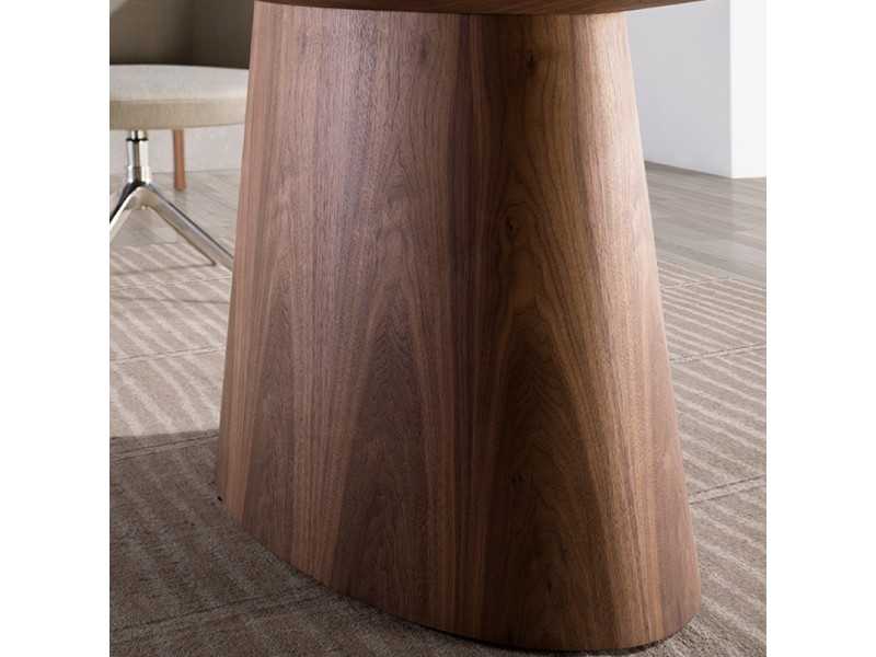 Fixed oval dining table in walnut - VADUZ