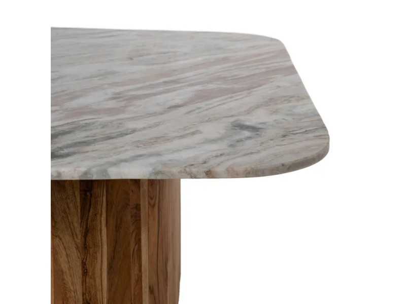 Set of coffee tables with wooden base and marble top - NAMIAR