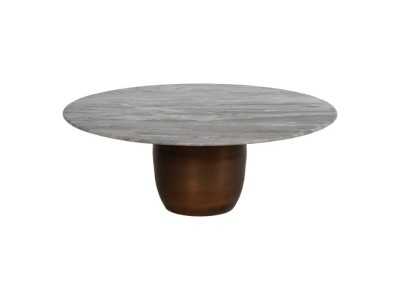 Coffee table set with steel base and marble top - AMAN