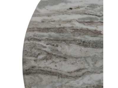 Ensemble table basse avec piètement en acier et plateau en marbre - AMAN