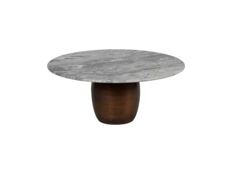 Coffee table set with steel base and marble top - AMAN