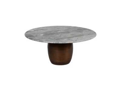 Coffee table set with steel base and marble top - AMAN