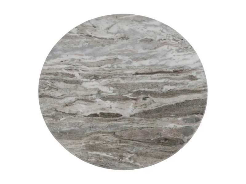 Ensemble table basse avec piètement en acier et plateau en marbre - AMAN