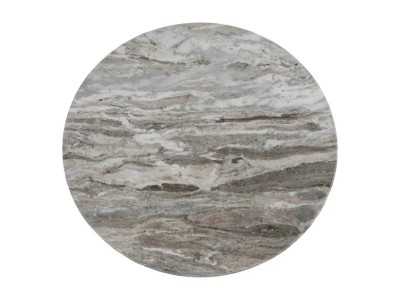 Ensemble table basse avec piètement en acier et plateau en marbre - AMAN