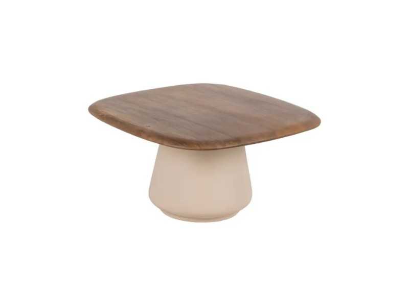 Conjunto de mesas de centro con base de acero y tapa de madera - AIRE