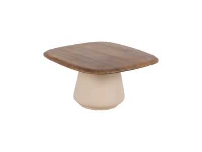 Set of coffee tables with steel base and wooden top - AIRE