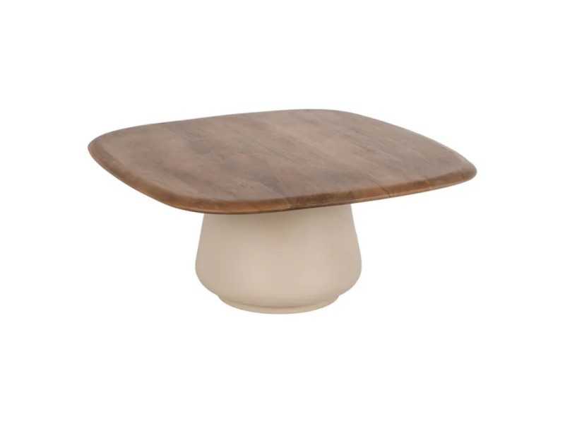 Conjunto de mesas de centro con base de acero y tapa de madera - AIRE