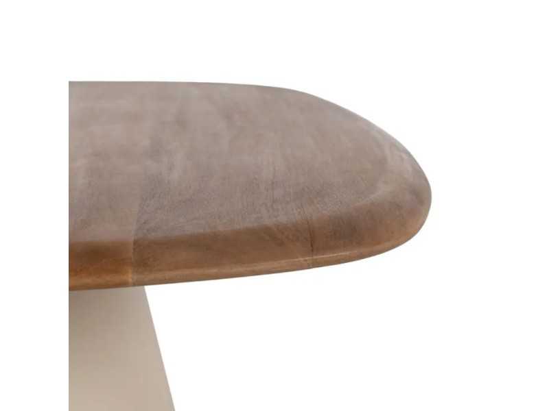 Set of coffee tables with steel base and wooden top - AIRE