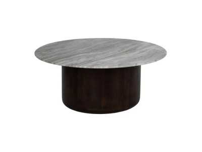 Conjunto de mesas de centro con base de madera y tapa de mármol - AMABEL