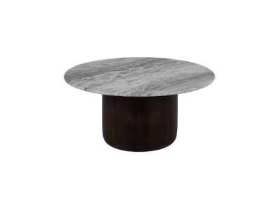 Ensemble de tables basses avec piètement en bois et plateau en marbre - AMABEL