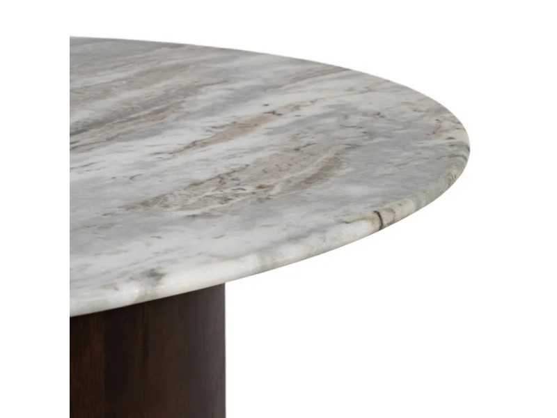 Conjunto de mesas de centro con base de madera y tapa de mármol - AMABEL