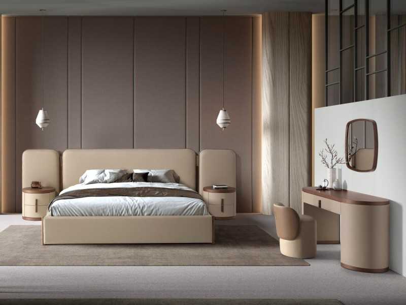 Complete upholstered bed with a modern design - ABA