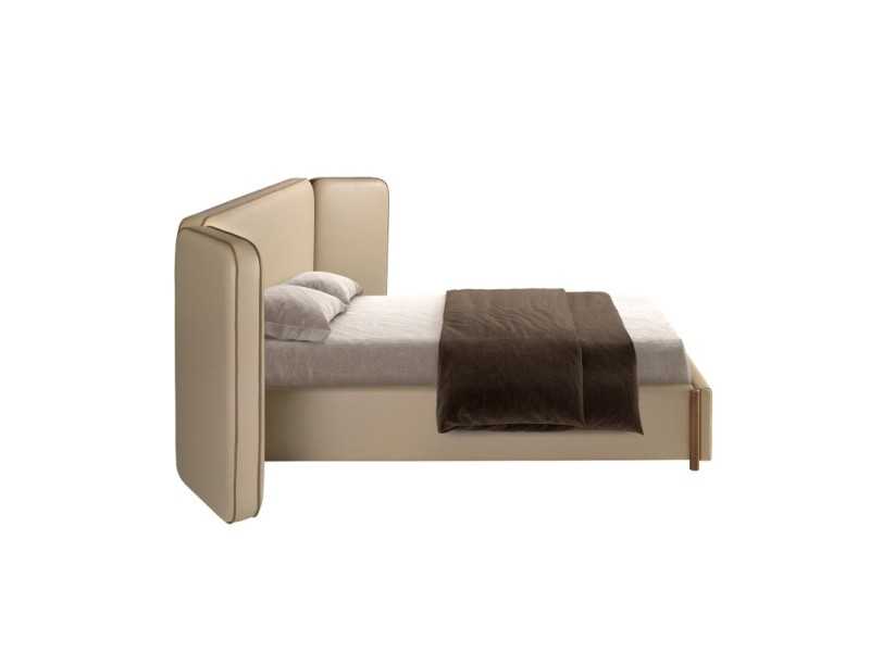 Lit complet au design moderne et tapissé - ABA