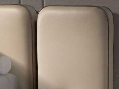 Lit complet au design moderne et tapissé - ABA