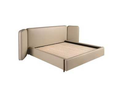 Lit complet au design moderne et tapissé - ABA