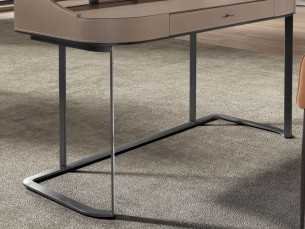 Bureau/coiffeuse design moderne, tapissé, en bois et acier inoxydable - ABA B 2