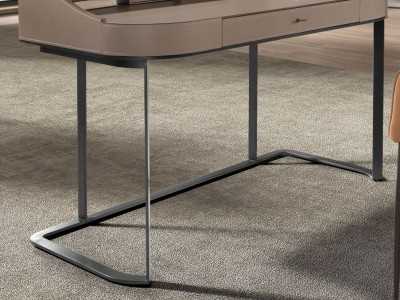 Modern design desk/dressing table, upholstered, wood and stainless steel - ABA B