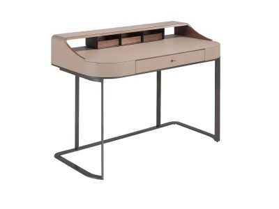 Escritorio tocador de diseño modero, tapizado, madera y acero inoxidable - ABA B