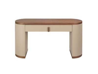 Bureau/coiffeuse tapissé avec plateau et socle en bois - ABA A