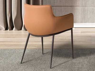 Chaise design avec pieds en acier inoxydable laqué époxy noir - ABA