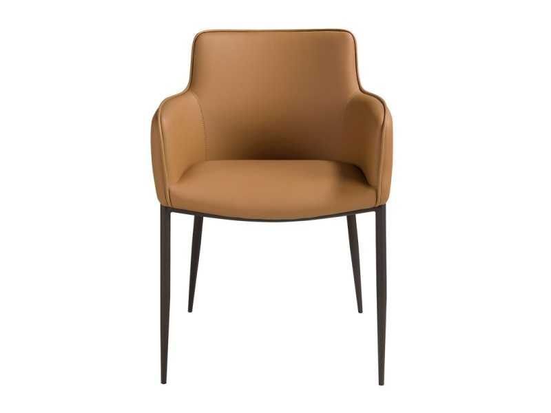 Chaise design avec pieds en acier inoxydable laqué époxy noir - ABA