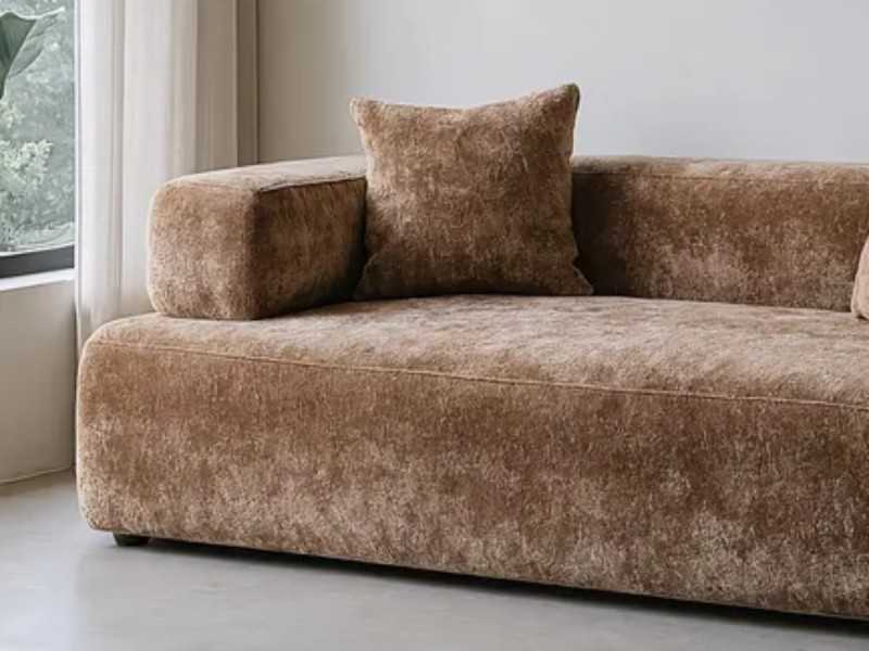 Modern design sofa upholstered in velvet - ALAIN