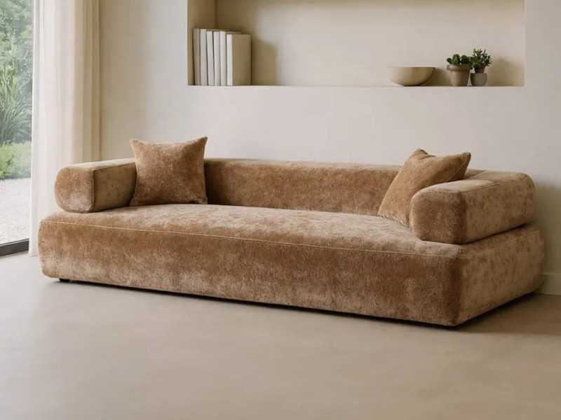 Modern design sofa upholstered in velvet - ALAIN