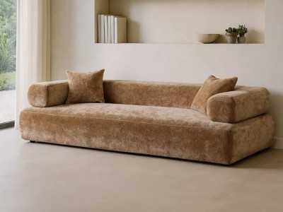 Modern design sofa upholstered in velvet - ALAIN