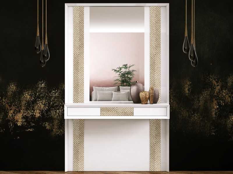 Ensemble console et miroir avec éclairage LED - ABIGAËL