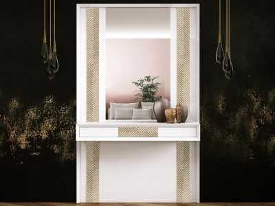 Console and mirror set with LED light - ABIGAËL