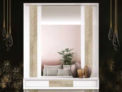Console and mirror set with LED light - ABIGAËL