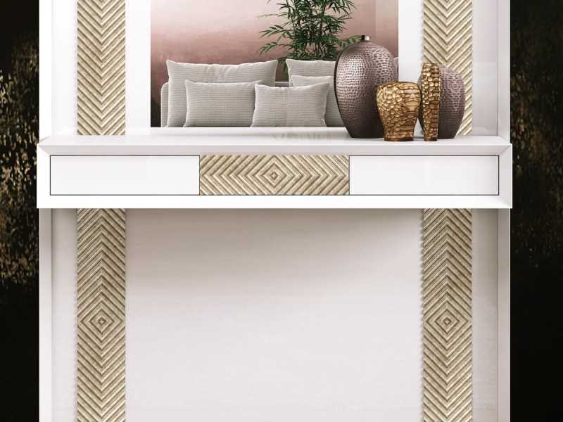 Conjunto de consola y espejo con luz led - ABIGAËL