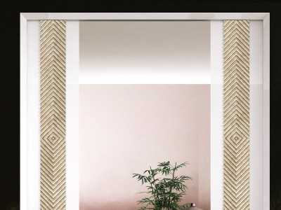 Console and mirror set with LED light - ABIGAËL