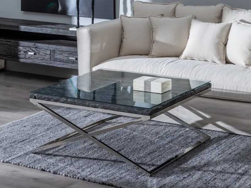 Mesa de centro cuadrada de diseño moderno - ALDONZA