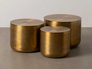 Conjunto de 3 mesas de centro de aluminio - VOLARE